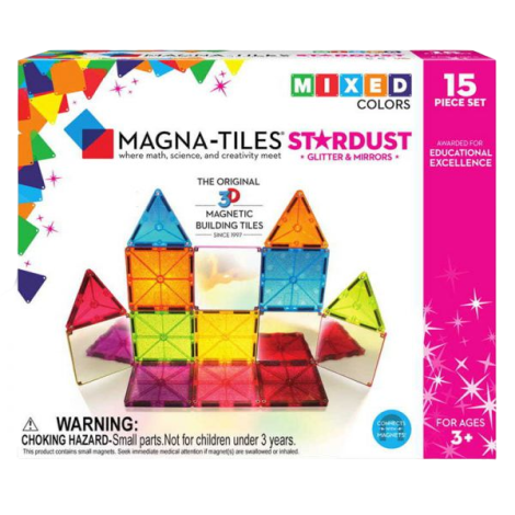 Magna-Tiles Stardust cu sclipici si oglinzi (15 piese) - imagine 6